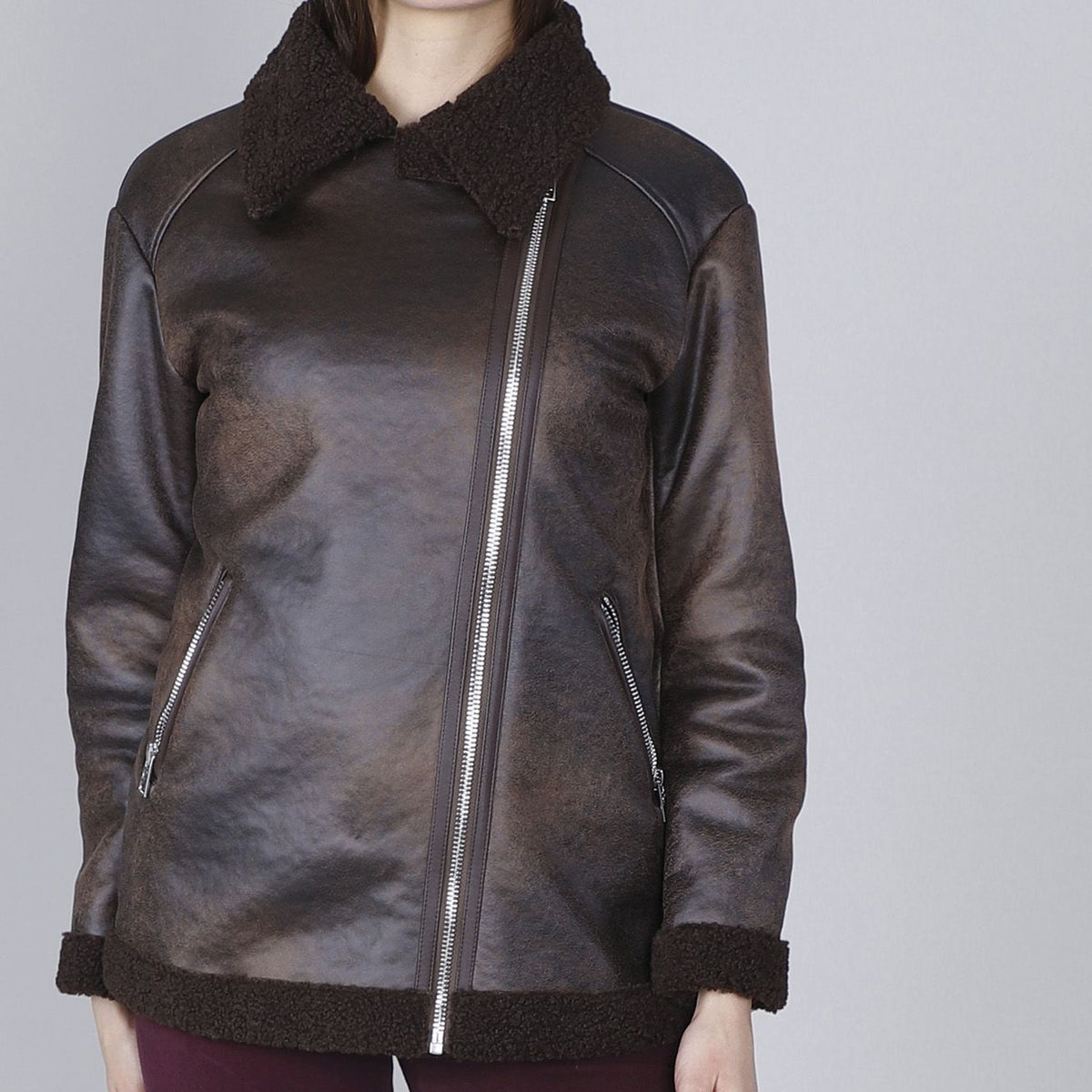 Giaccone over Cafènoir tipo shearling fondente JG0038