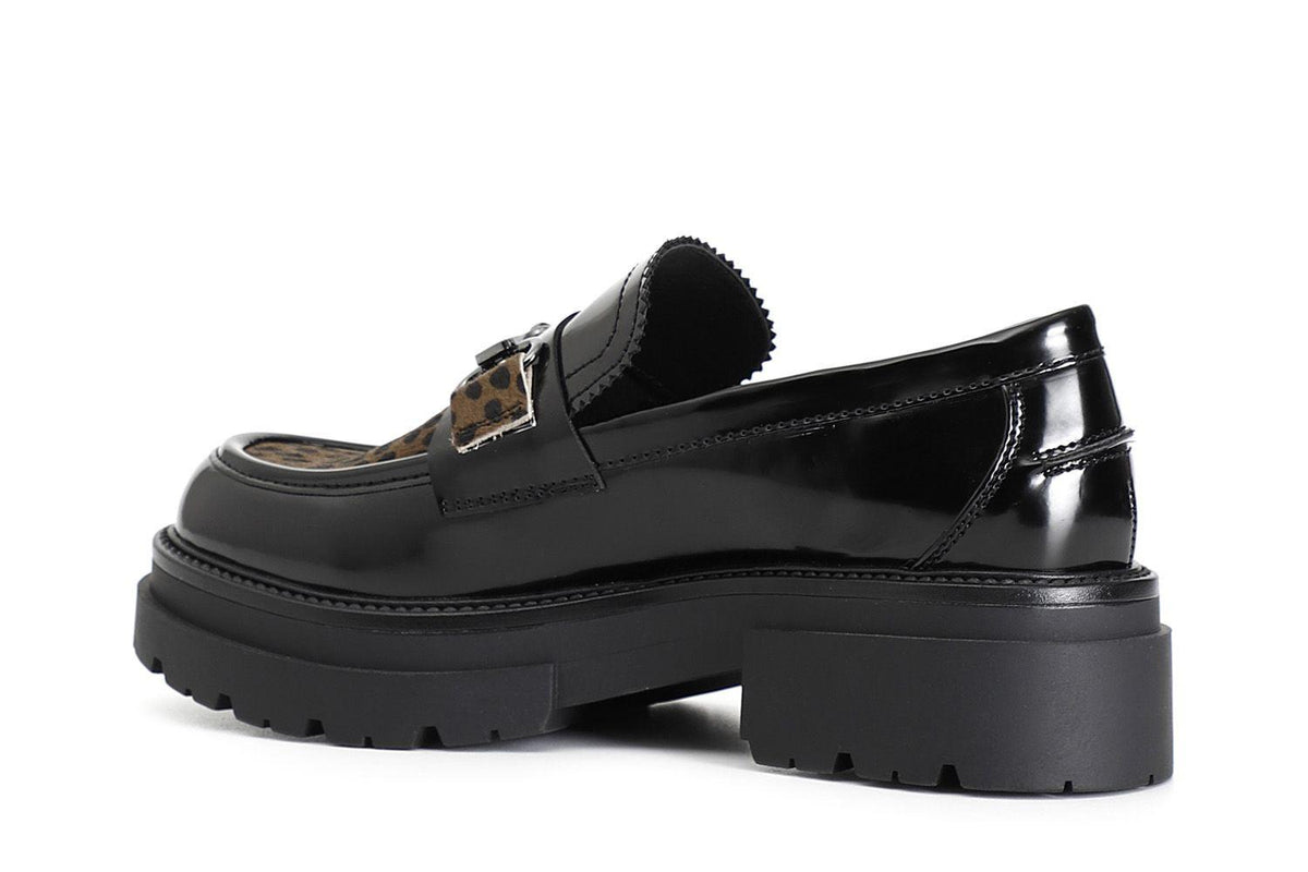 Mocassino Cafènoir in similpelle con cavallino nero EC9420