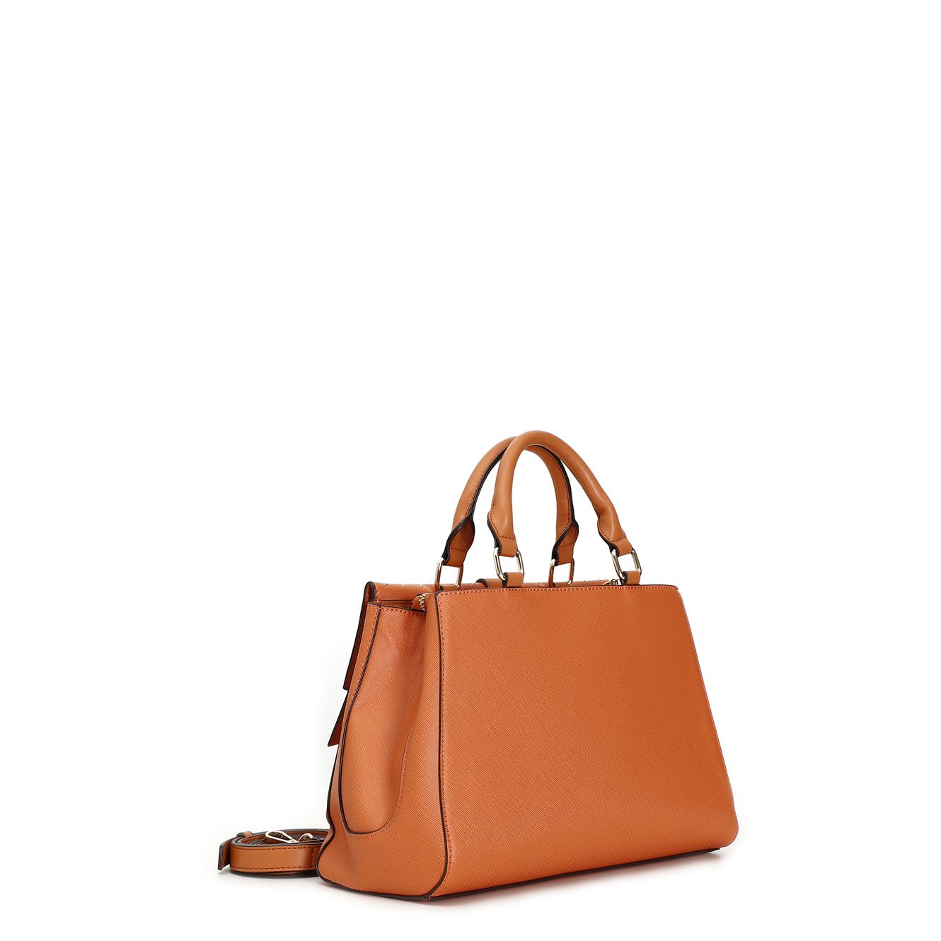 Borsa Bauletto Cafènoir rigido in saffiano con microborchie e charm cafènoir mango