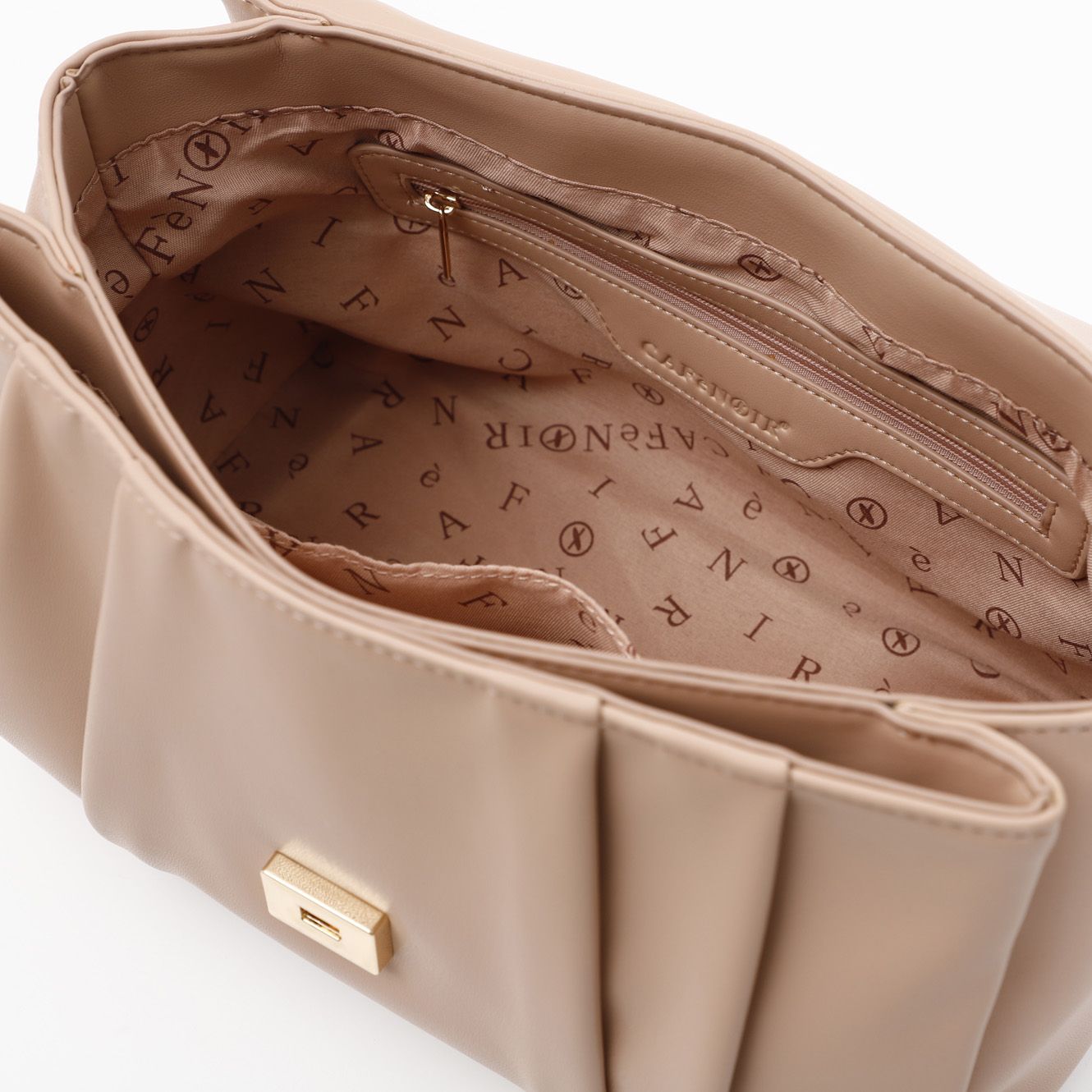 Borsa Cafènoir con fascia porta lettere personalizzate smaltate in tono cipria ZD0402
