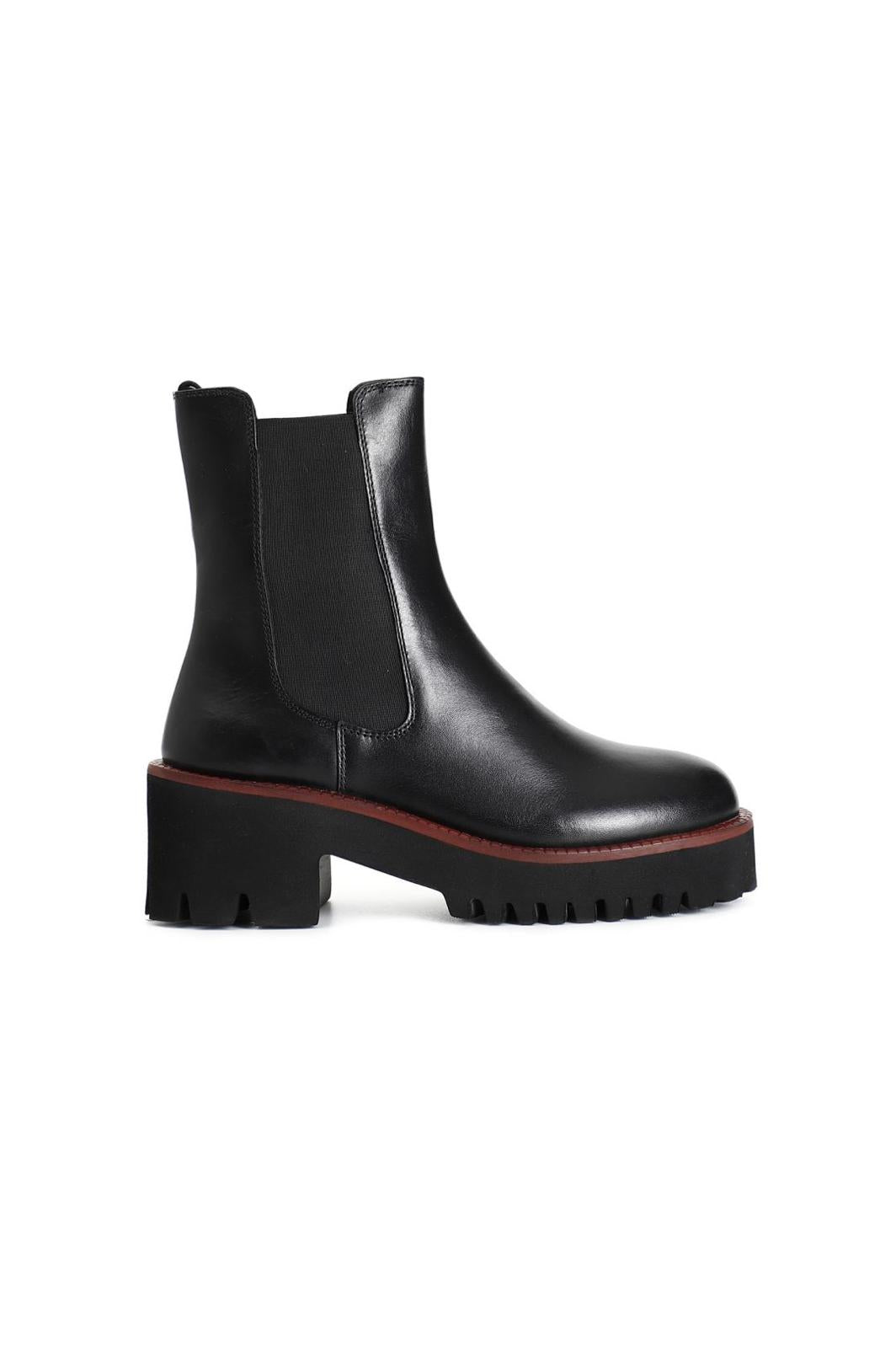 Tronchetto donna CafèNoir con elastico in pelle con suola nera e guardolo colorato XV1231