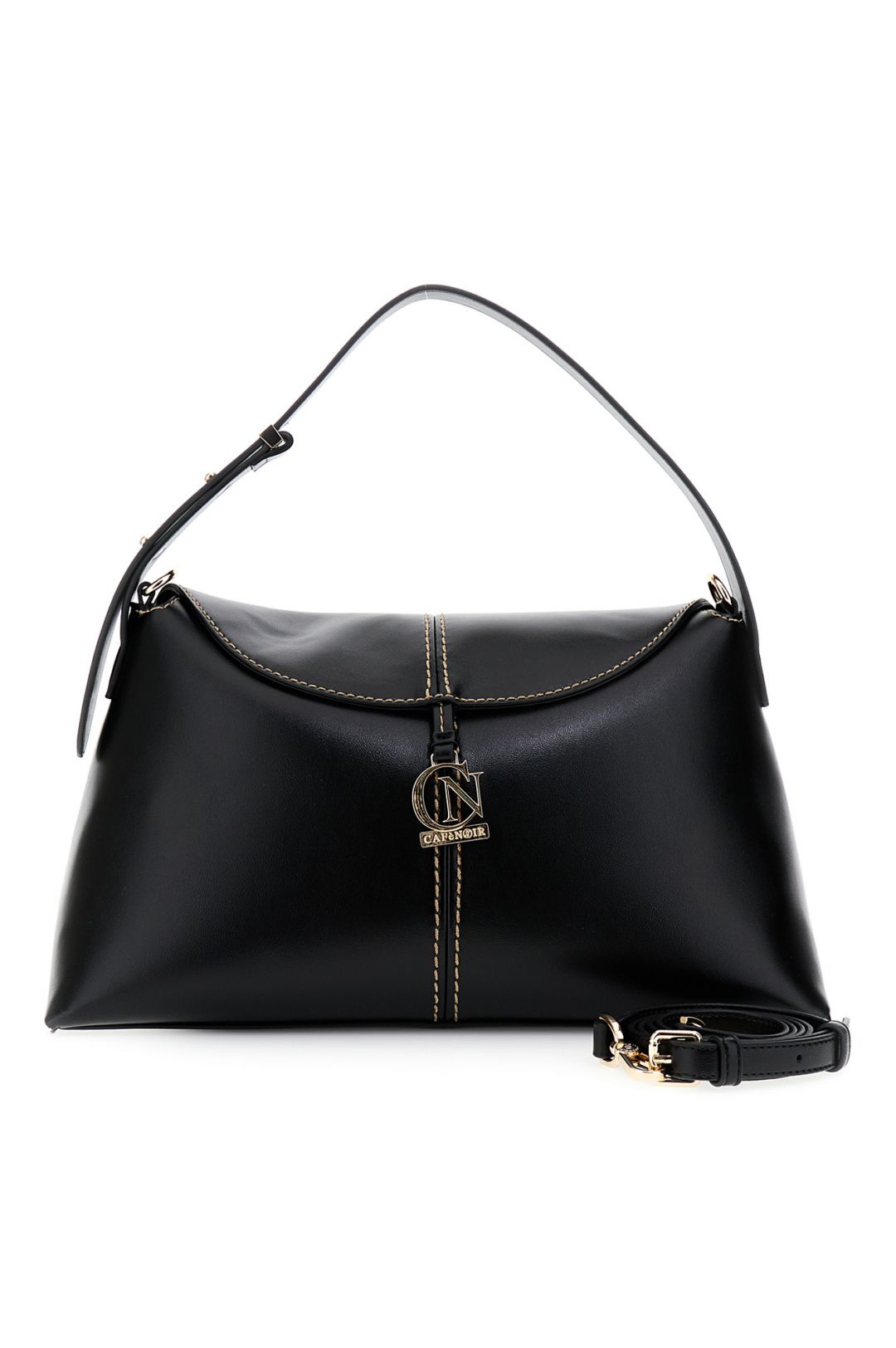 Borsa sottospalla in similpelle di CafèNOir con pattina rifinita da cuciture a contrasto MD0912