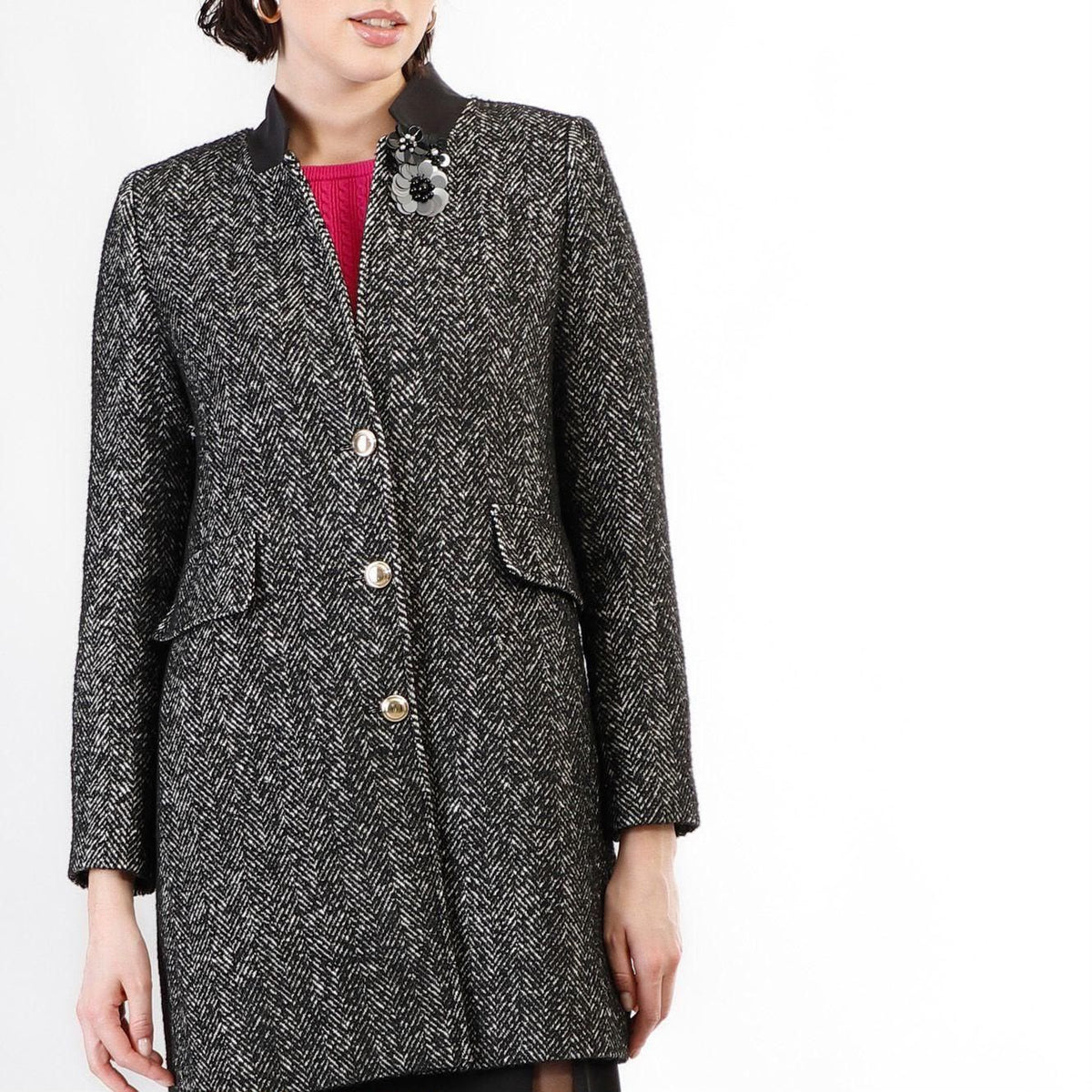 Cappotto dritto CafèNoir monopetto spigato JI0087