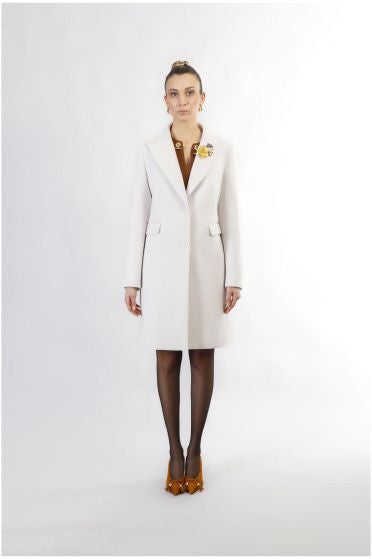 Cappotto CafeNoir monopetto gesso JI0077