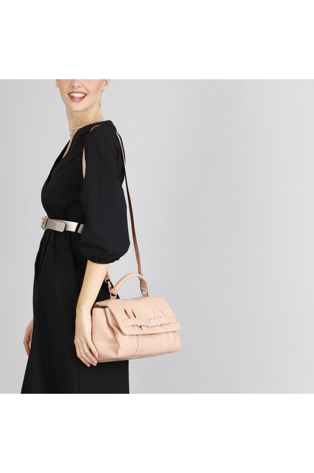 Borsa Cafènoir Cartella con fascia porta lettere personalizzate smaltate in tono cipria ZD0402