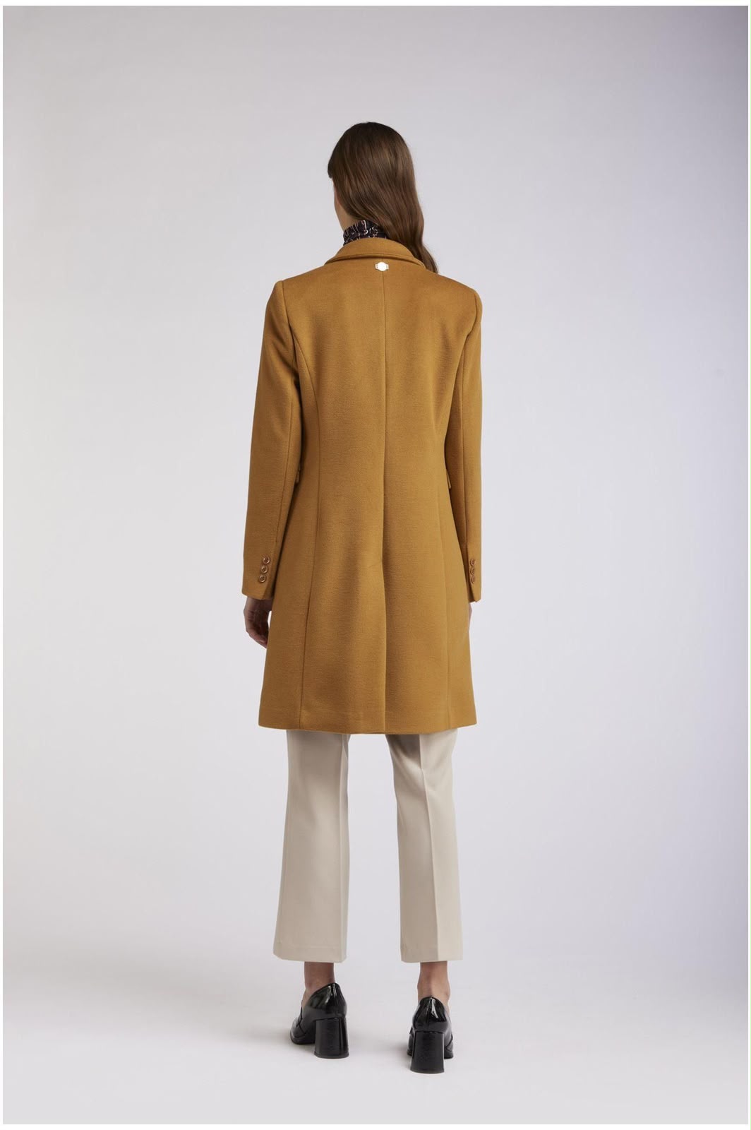 Cappotto CafeNoir monopetto cognac JI0056
