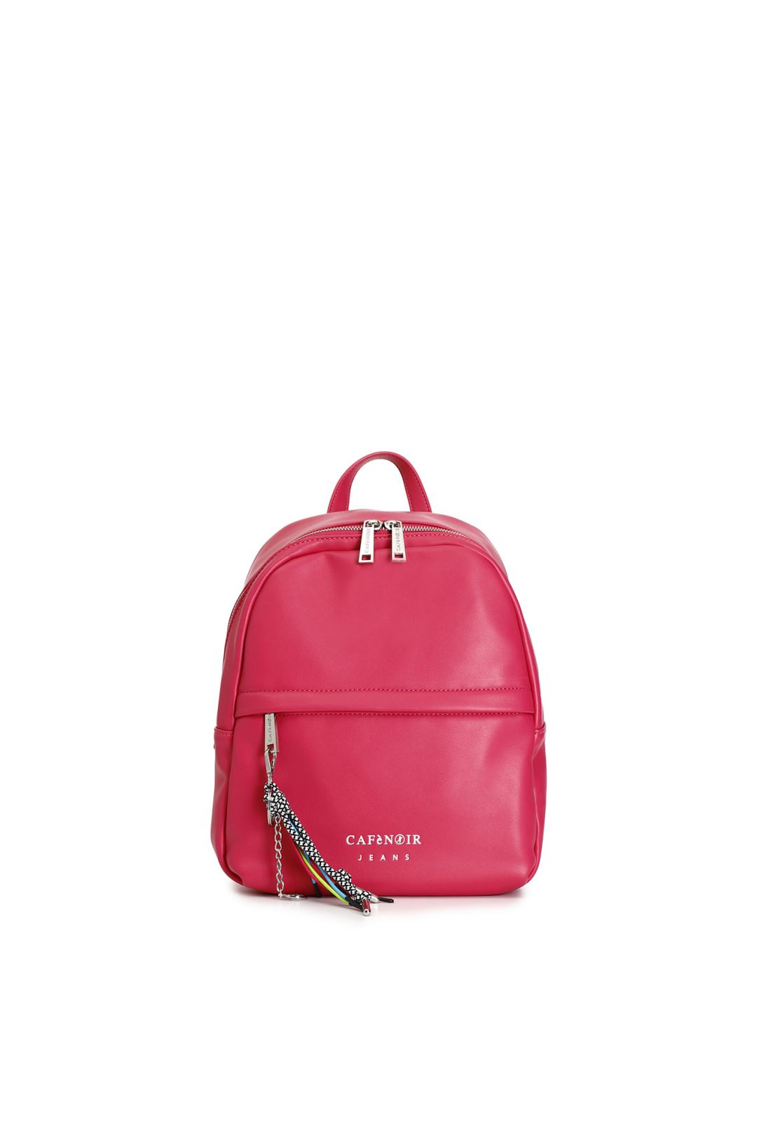 Zaino Cafènoir con logo ricamato e portachiavi personalizzato fuxia JB0001