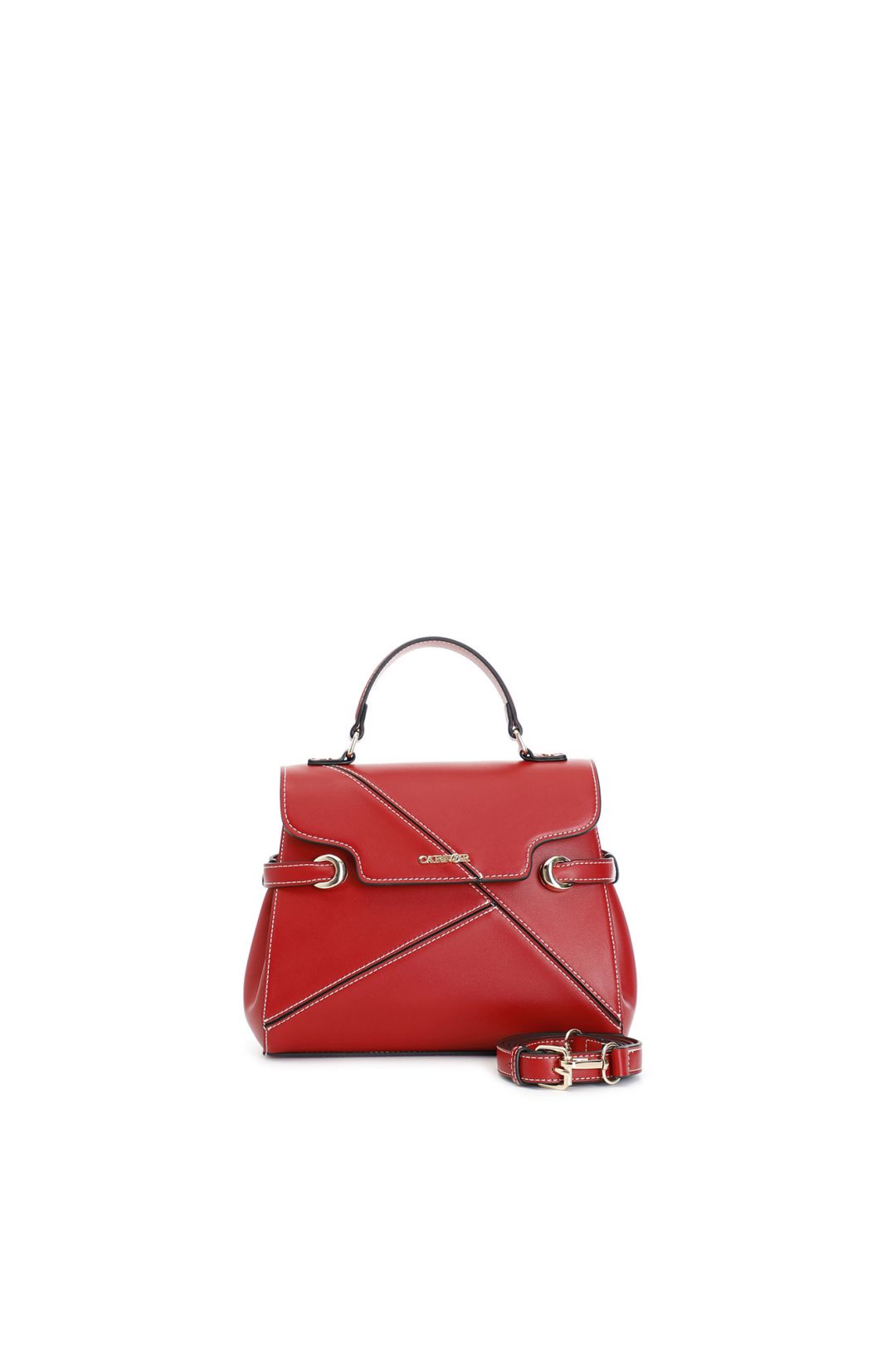 Borsa Cafènoir con pattina con lavorazione patchwork rosso TB0704