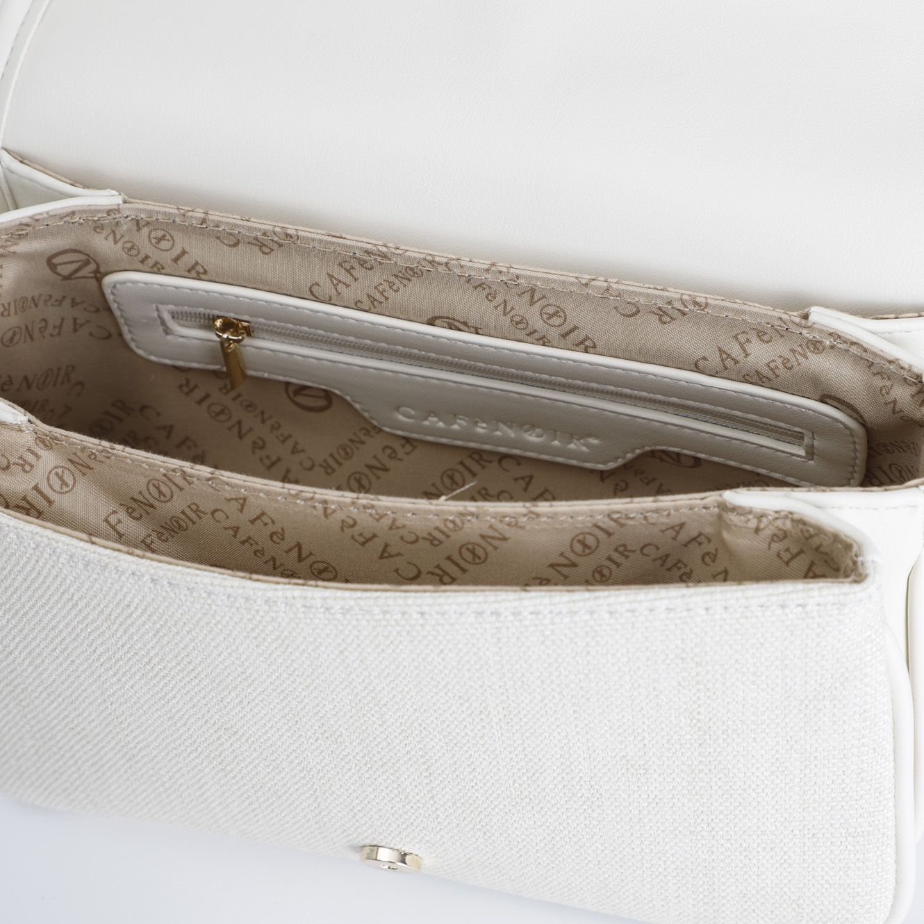Borsa Cafènoir MF0801 a tracolla con pattina in paglia naturale
