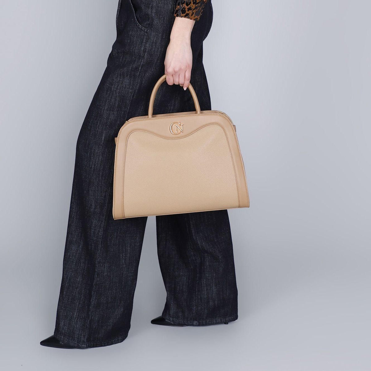 Borsa Tote in similpelle di CafèNoir con effetto pelle granosa MA0904