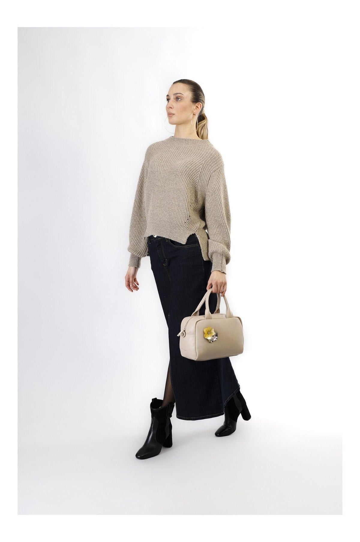 Bauletto CafèNoir in materiale sintetico liscio imbottito JV0077
