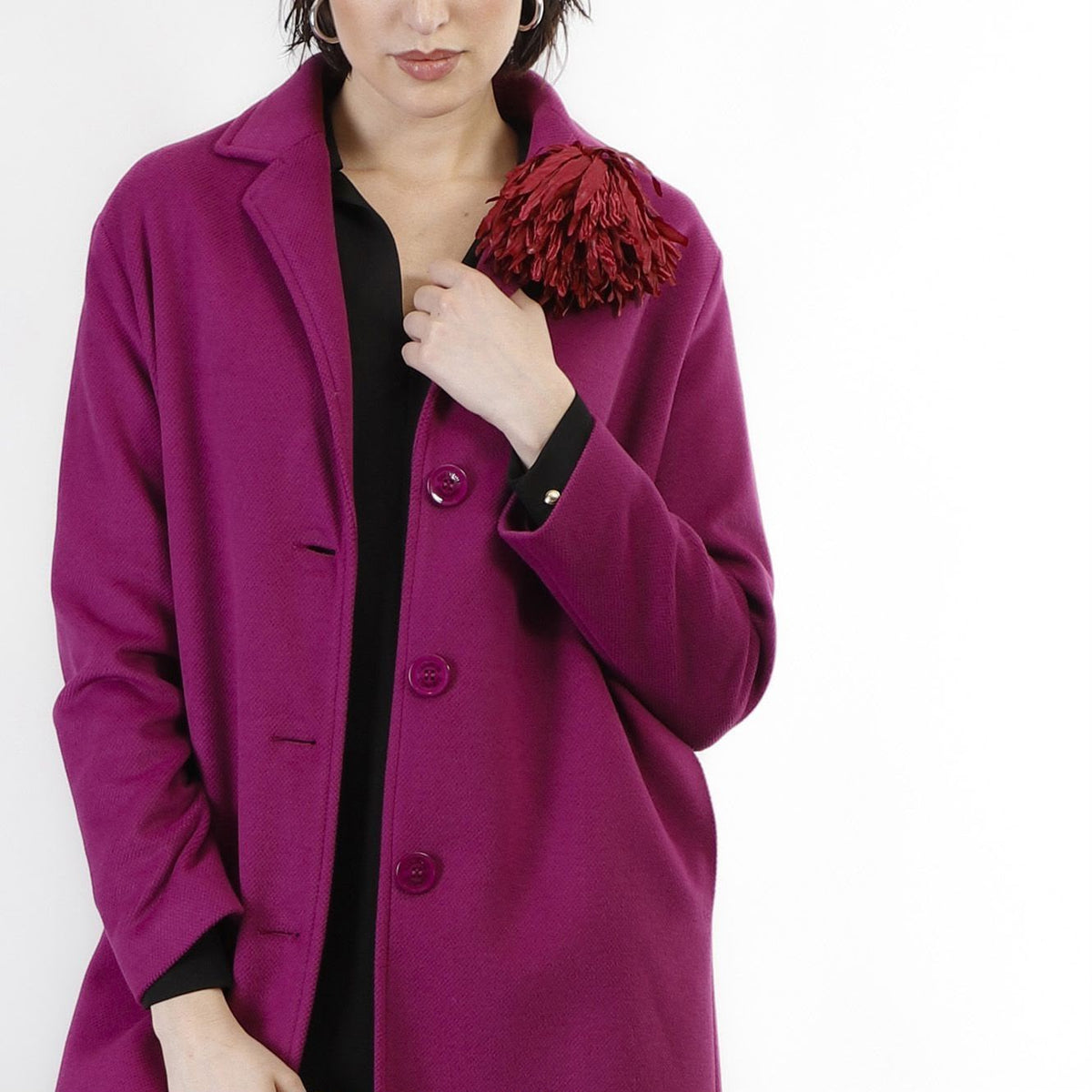 Cappotto monopetto linea ad ovetto CafèNoir JI0083