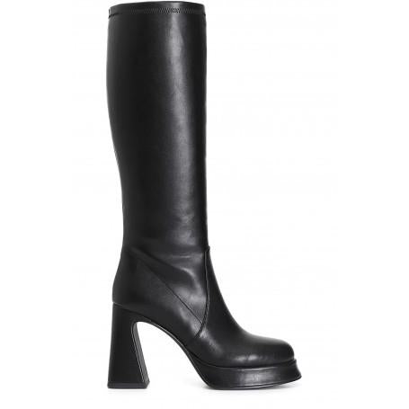 Stivale donna stretch in similpelle nero NC9109