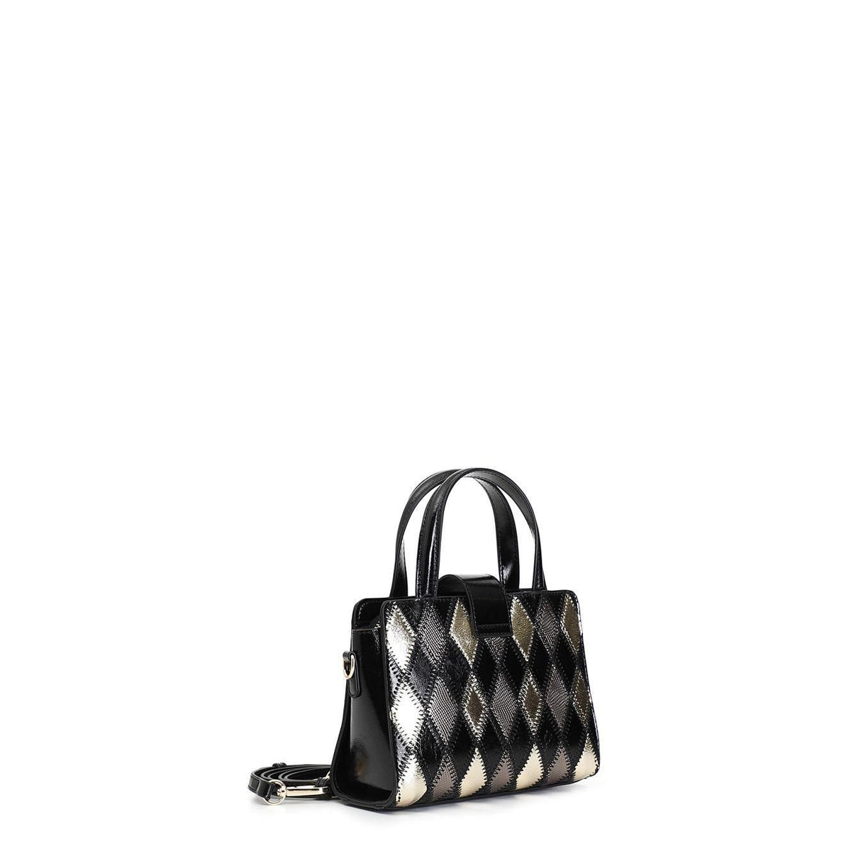 Cafènoir NF0503 Minibag rombi patchwork e accessorio con strass