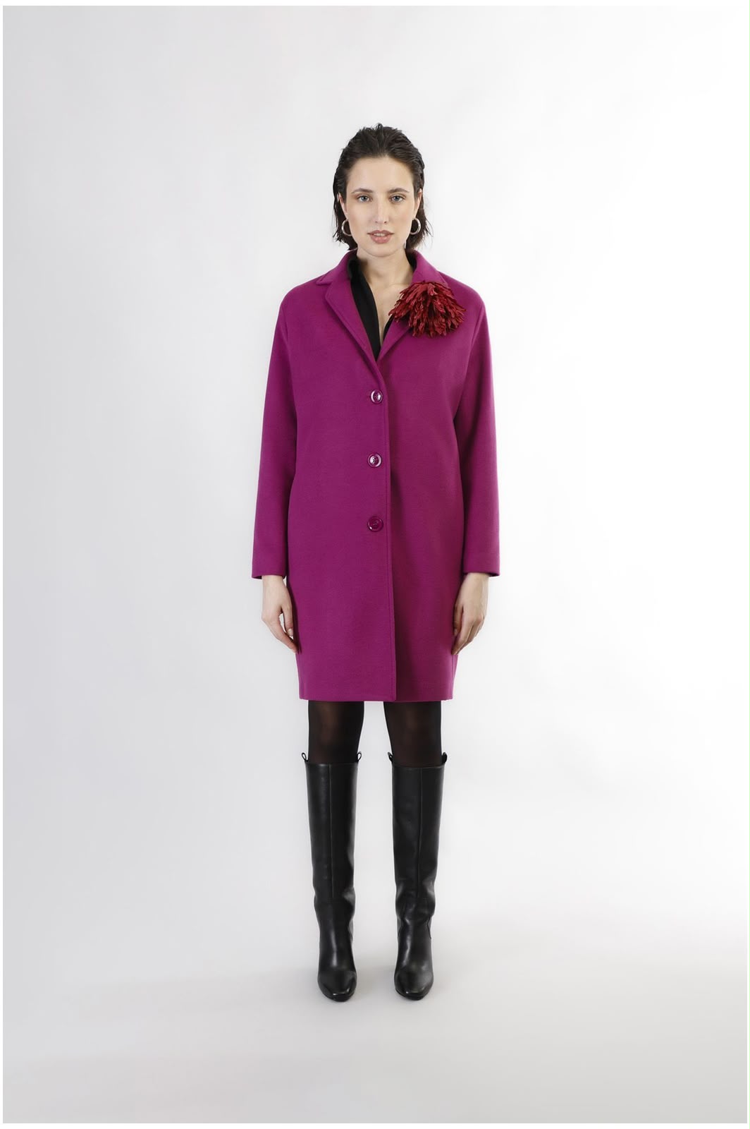 Cappotto monopetto linea ad ovetto CafèNoir JI0083