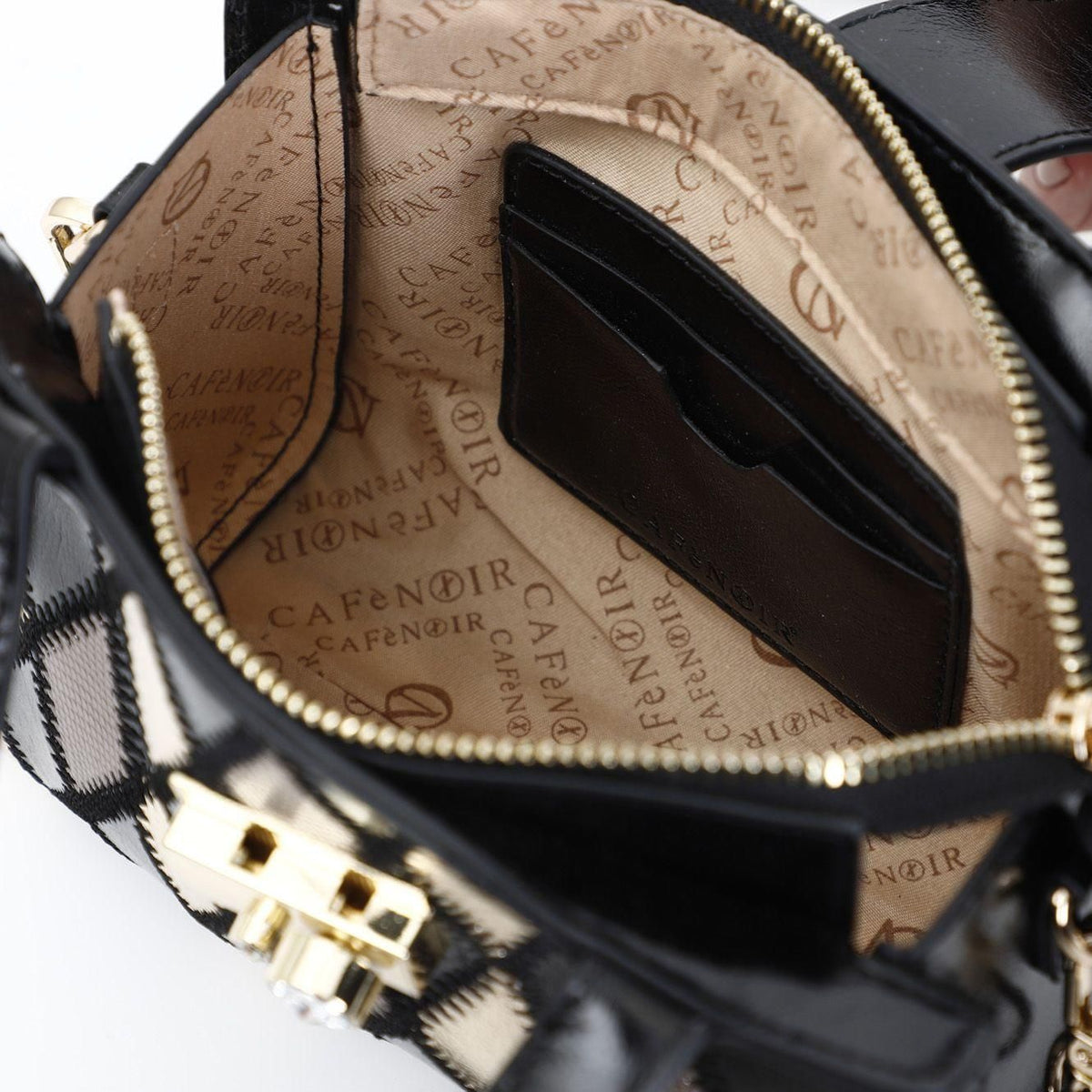 Cafènoir NF0503 Minibag rombi patchwork e accessorio con strass