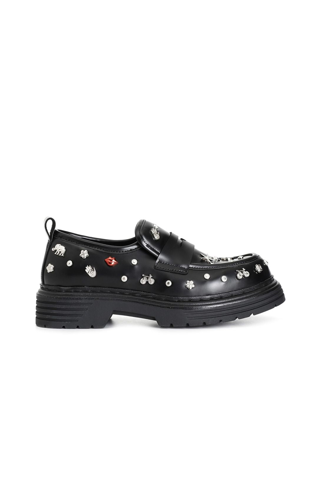 Mocassino Cafènoir da donna con borchie fantasia nero FA9022