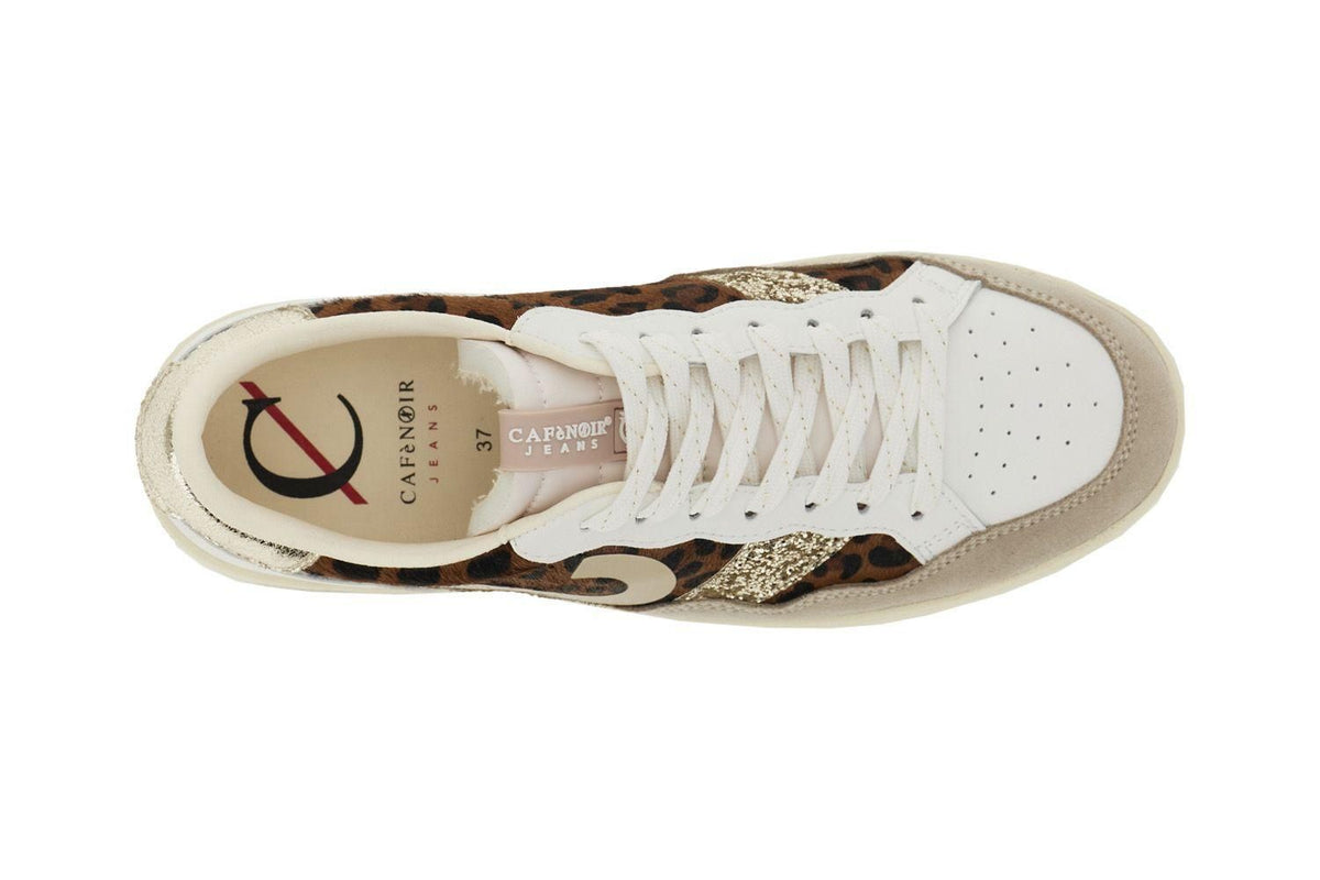 Sneakers CafeNoir donna in pelle e cavallino maculato DD1006