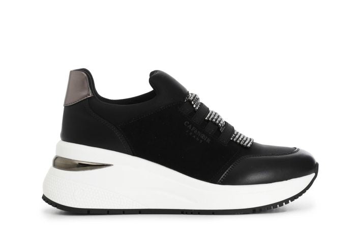 Running slip-on donna CafèNoir con elastici e strass DN1006