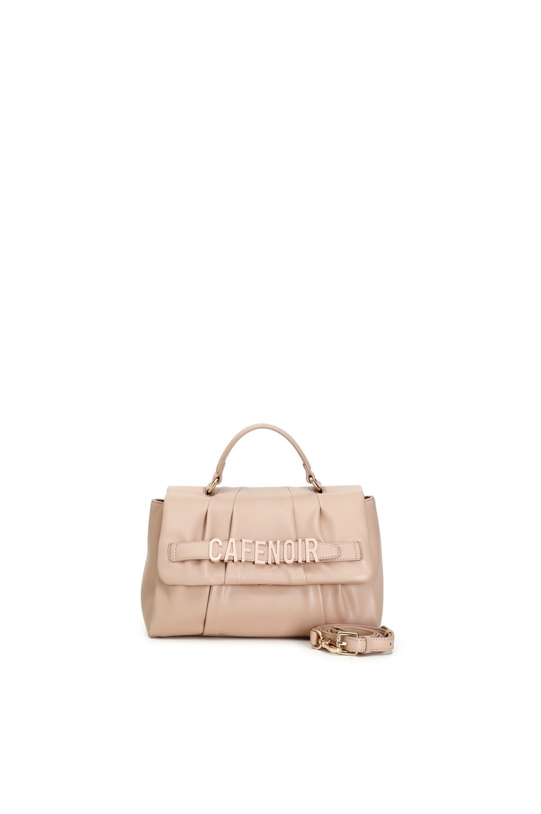 Borsa Cafènoir con fascia porta lettere personalizzate smaltate in tono cipria ZD0402