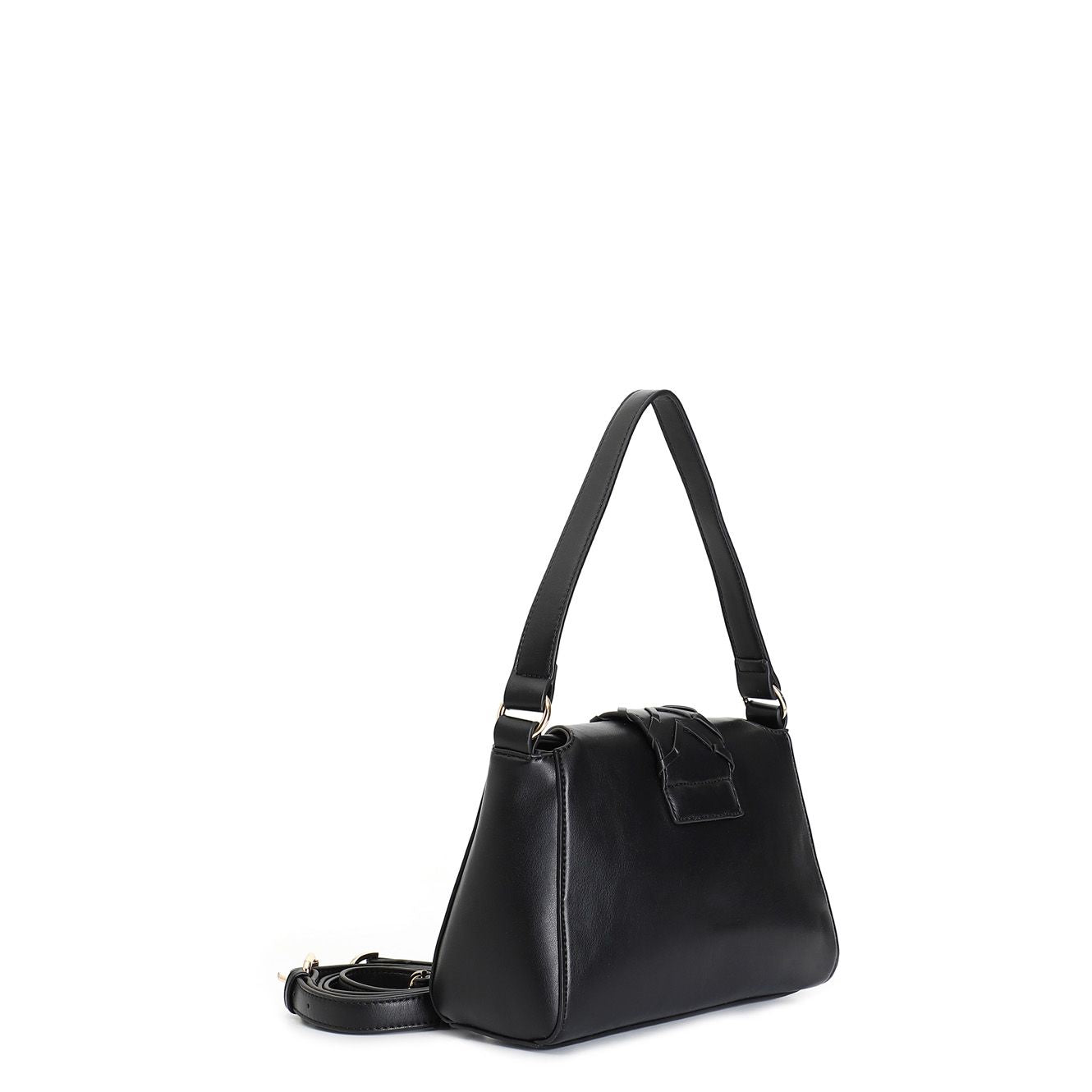 Borsa Cafènoir Tracolla con pattina con motivo di infilatura con fibbia nero WE0812