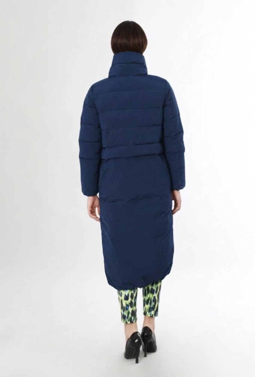 Piumino lungo con zip laterali e ampio collo JN0035