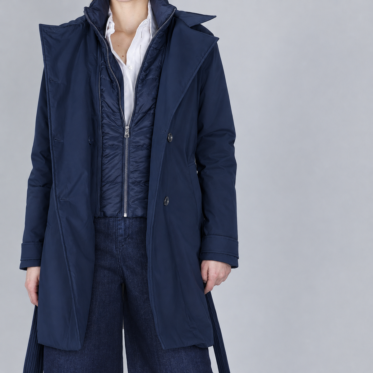 Trench donna di CafèNoir imbottito bimateriale JN0116