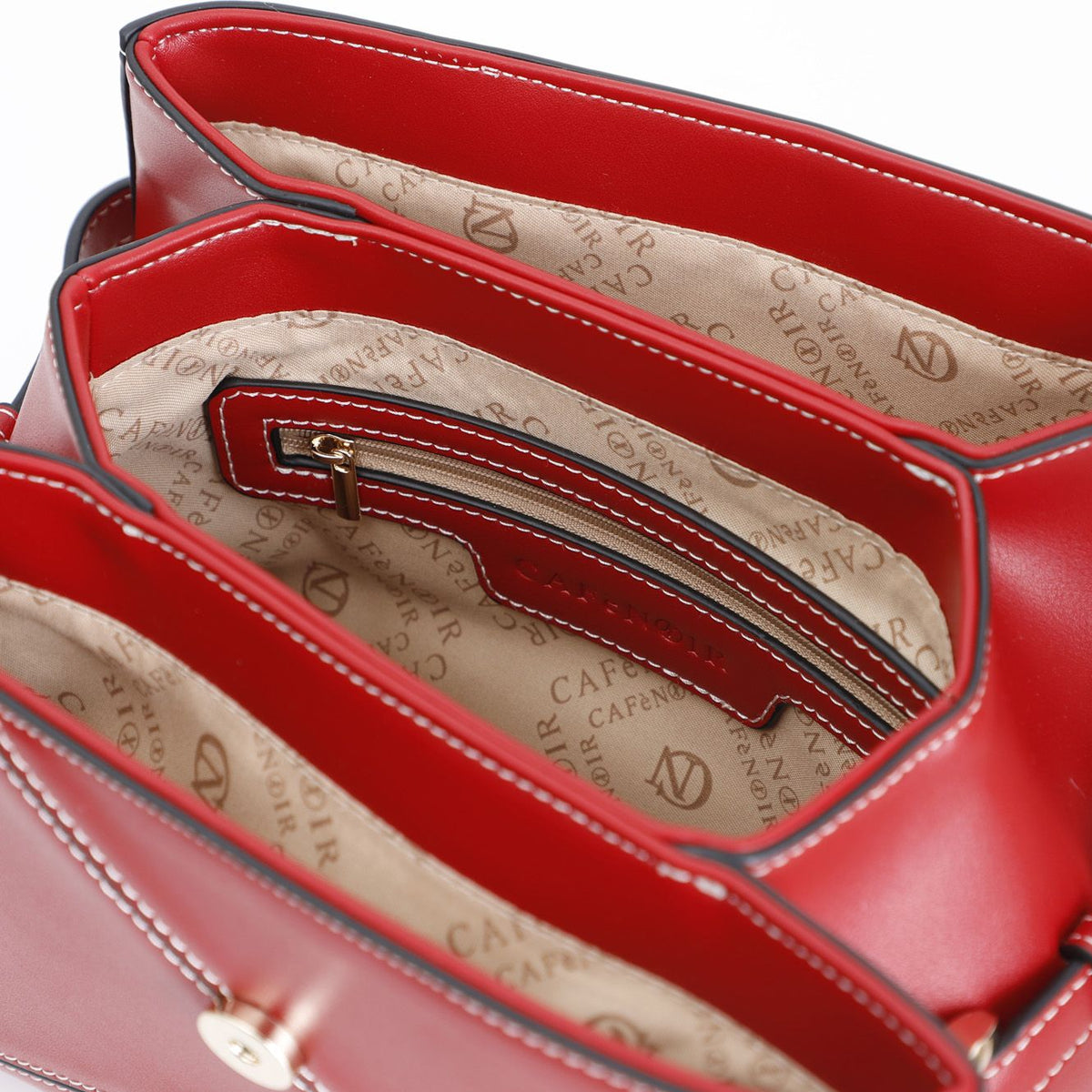 Borsa Cafènoir con pattina con lavorazione patchwork rosso TB0704