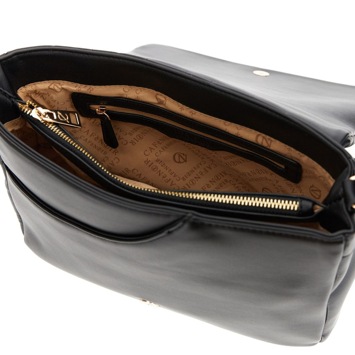 Borsa a pattina di CafèNoir in simipelle trapuntata e imbottita con rivetti CJ0902