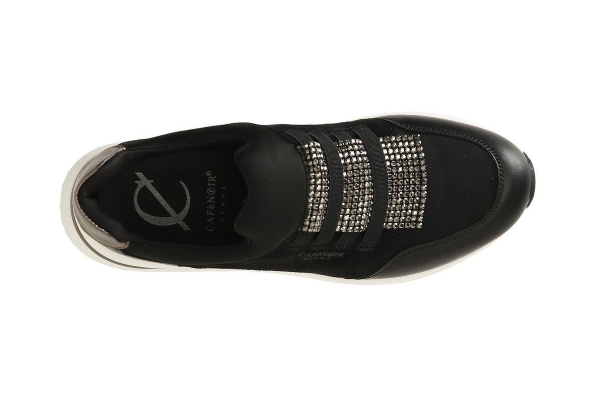 Running slip-on donna CafèNoir con elastici e strass DN1006
