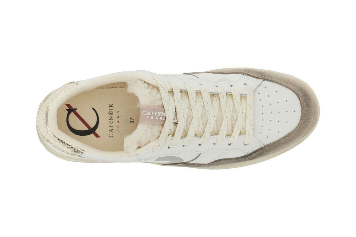 Sneakers CafeNoir donna in pelle e scamosciato con riporto laminato DD1004