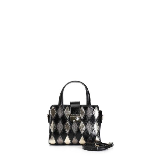 Cafènoir NF0503 Minibag rombi patchwork e accessorio con strass