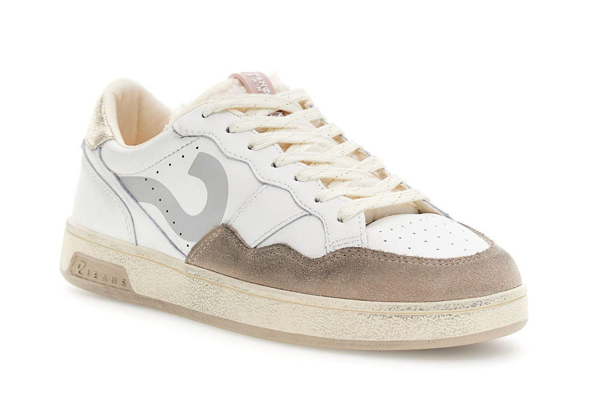 Sneakers CafeNoir donna in pelle e scamosciato con riporto laminato DD1004