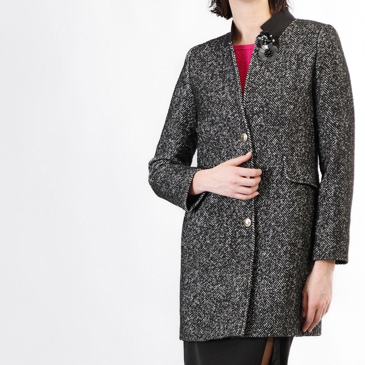 Cappotto dritto CafèNoir monopetto spigato JI0087
