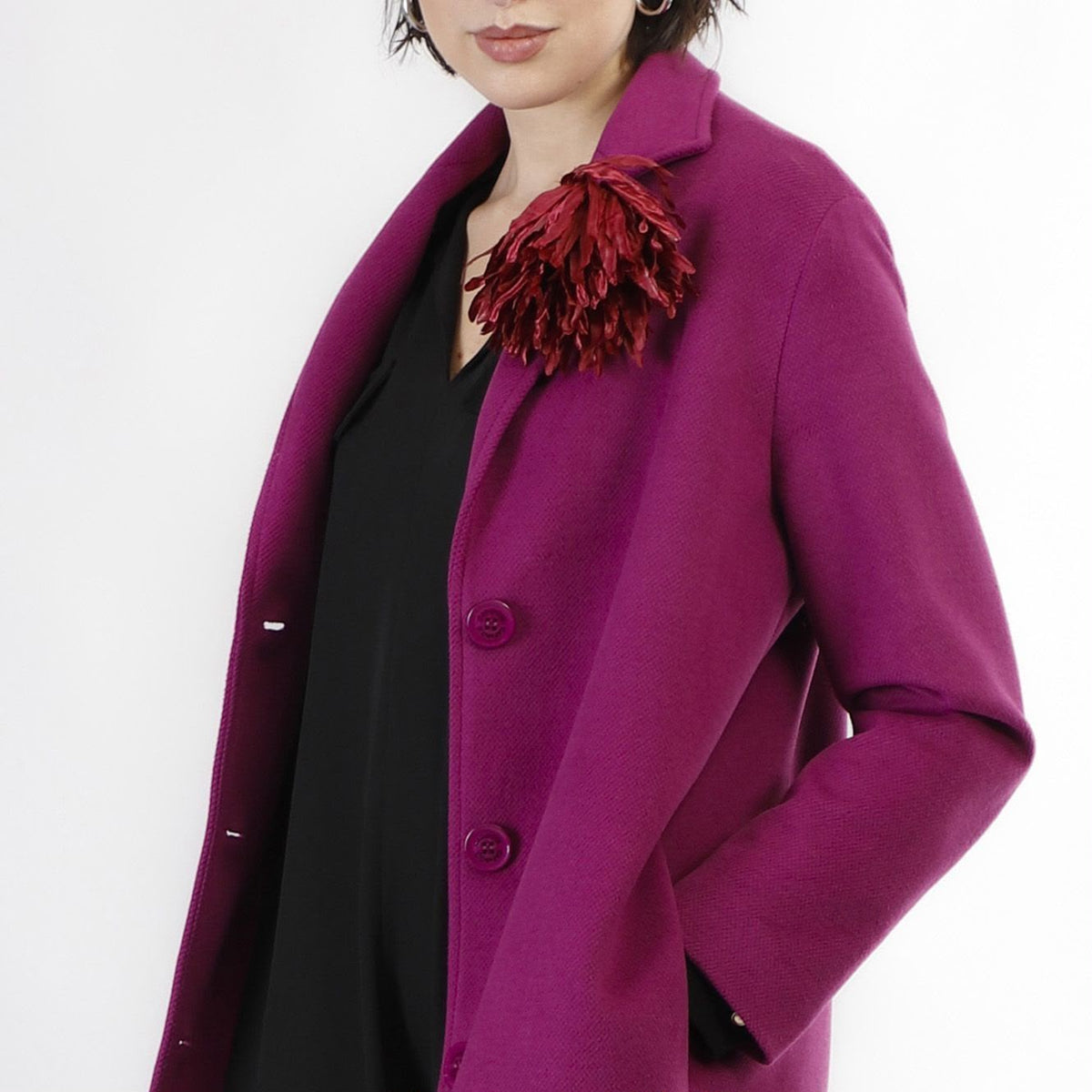 Cappotto monopetto linea ad ovetto CafèNoir JI0083