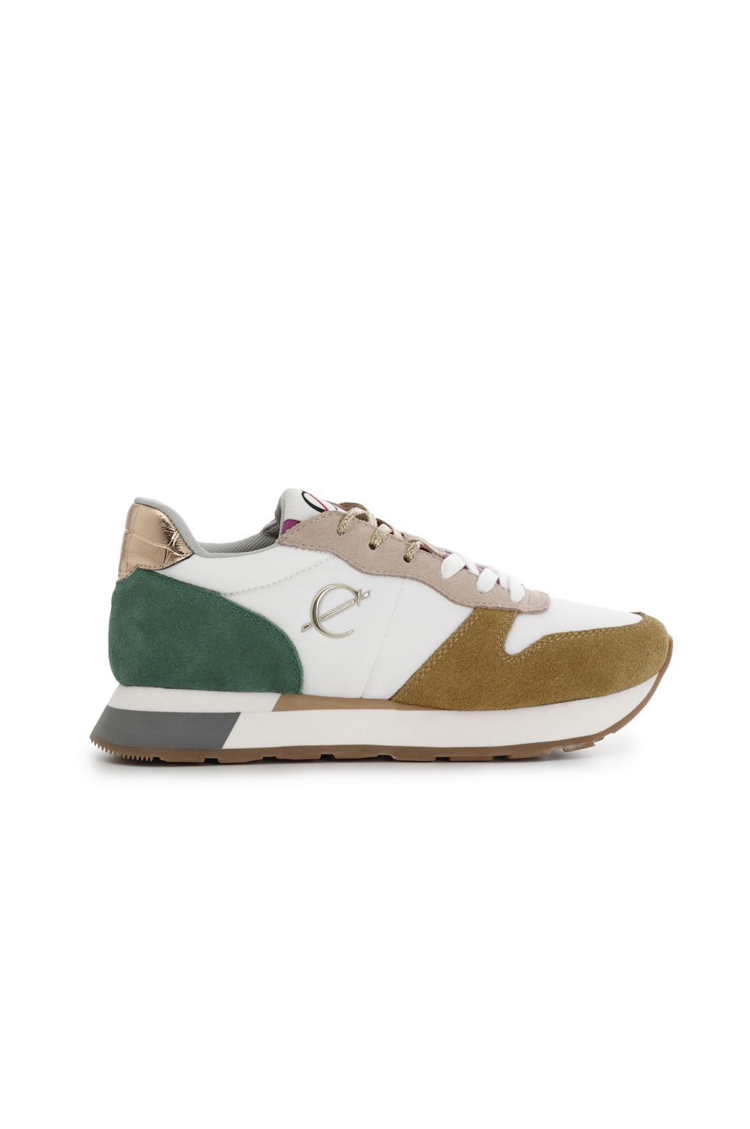 Sneakers Cafènoir da donna in pelle scamosciata e tessuto multicolor DB6001