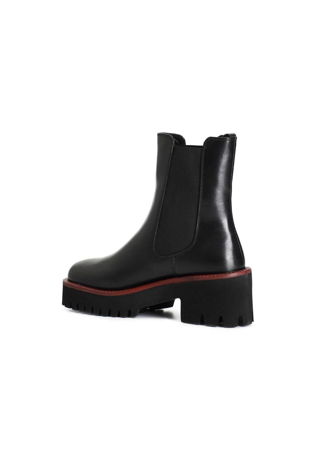 Tronchetto donna CafèNoir con elastico in pelle con suola nera e guardolo colorato XV1231