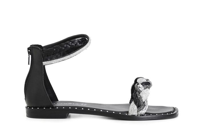Cafènoir GE9130 Sandali chiusi dietro con fascia strass e rafia