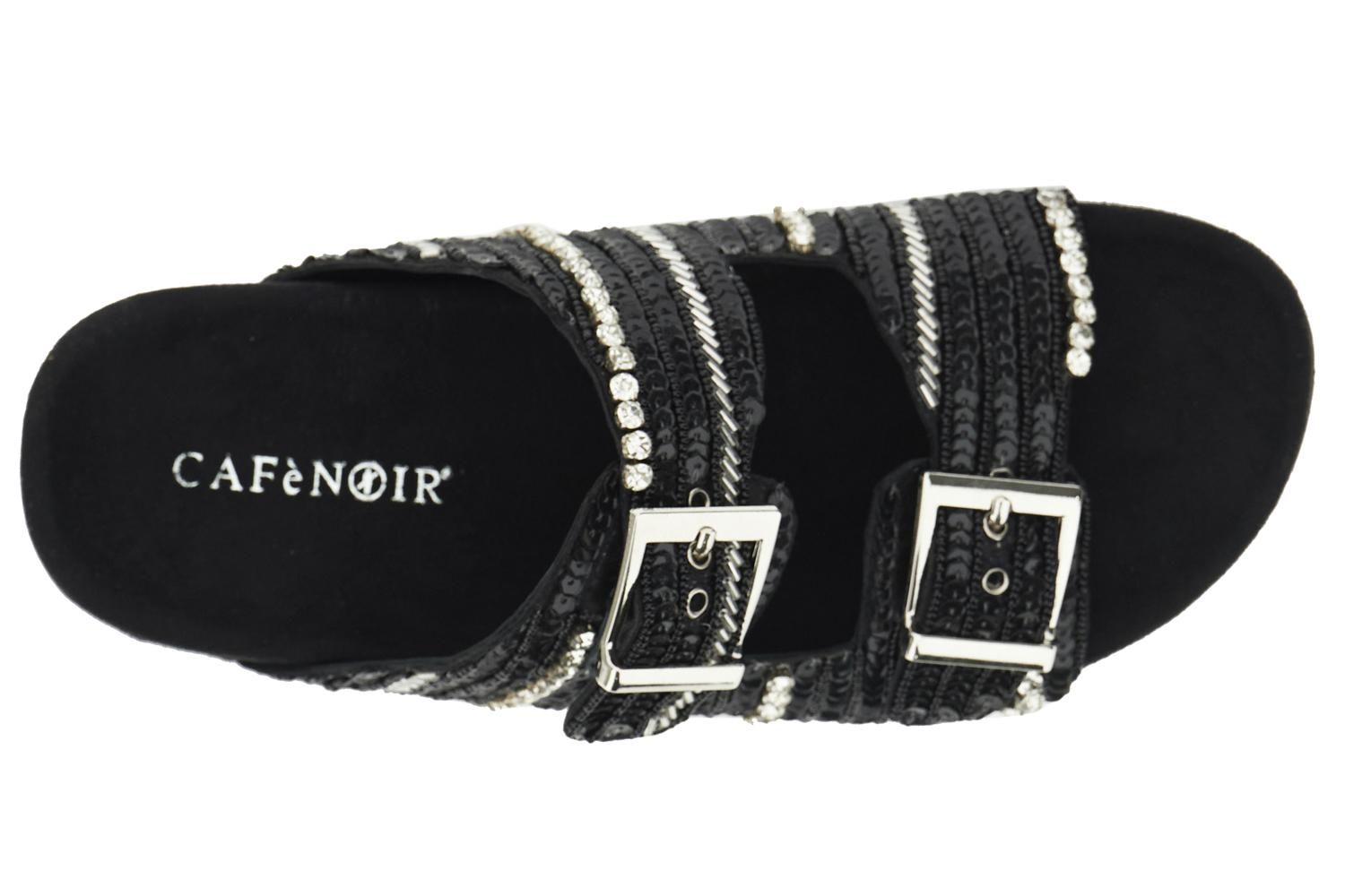 Ciabatta donna CafèNoir con doppia fibbia e ricami GN9001