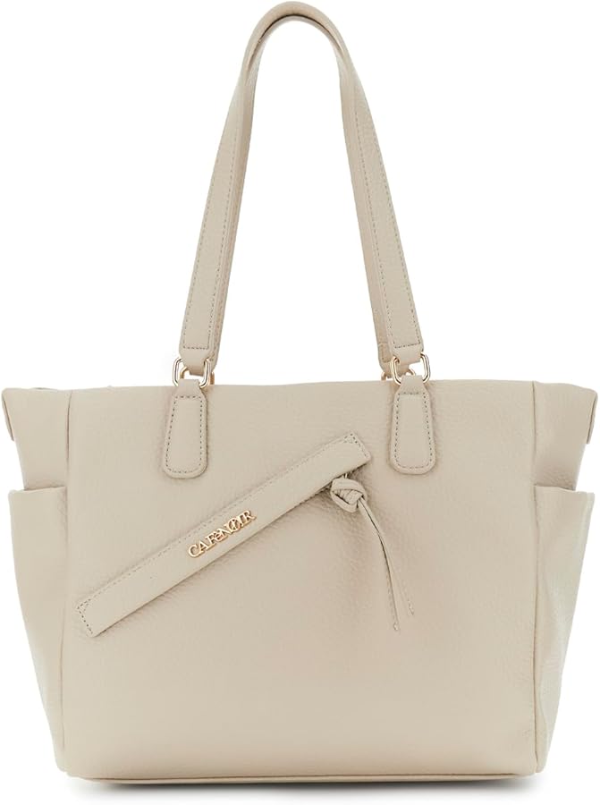 Borsa Cafe Noir SHOPPING MORBIDA IN MATERIALE A GRANA GROSSA ,CON TASCA CON ZIP E TASCHE LATERA NG0827
