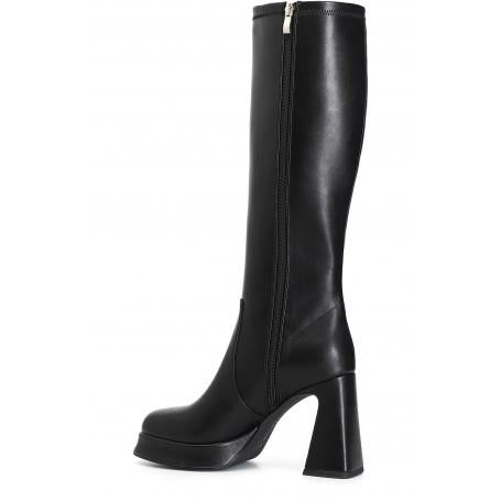 Stivale donna stretch in similpelle nero NC9109