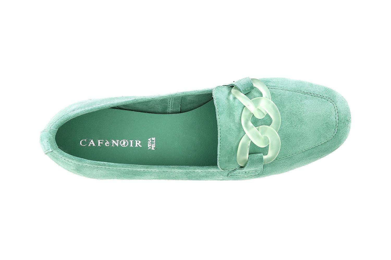 Cafènoir EG5002 Mocassini in pelle scamosciata con accessorio catena