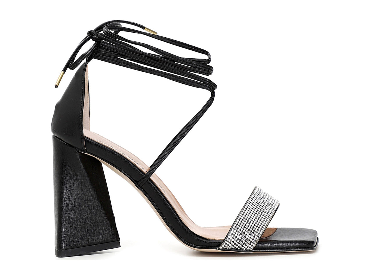 Cafènoir NA9170 Sandali schiava con fascia strass e tacco scultura