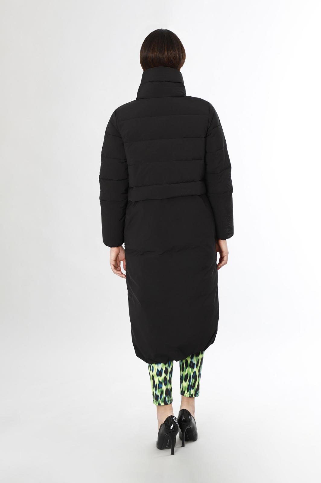 Piumino lungo con zip laterali e ampio collo JN0035