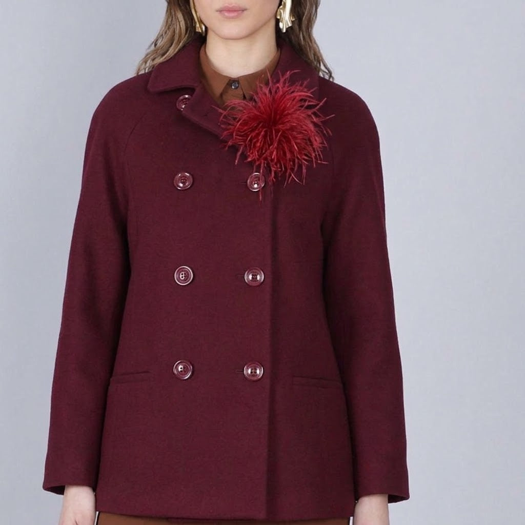 Cappotto corto doppiopetto di CafèNoir con manica raglan JI0104